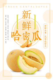 新鲜哈密瓜促销海报