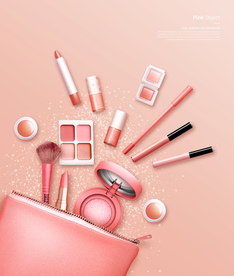 粉色化妆品海报
