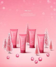 粉色化妆品海报