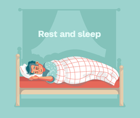 睡觉卡通人物插画