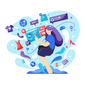 在线购物矢量图