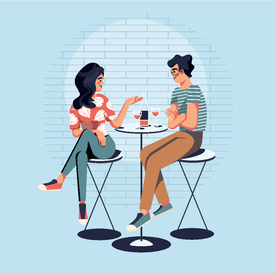 谈恋爱人物插画