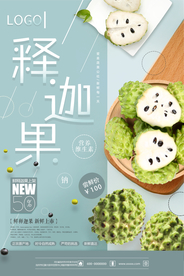 清新释迦果促销海报