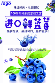 清新简约进口蓝莓宣传海报