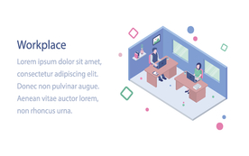 办公场景创意插画