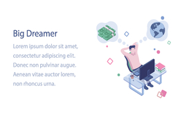 办公场景创意插画