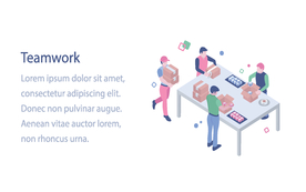 办公场景创意插画