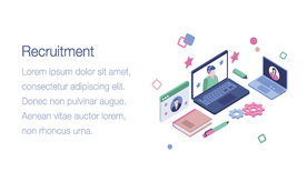 办公场景创意插画