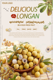 文雅可口的泰国龙眼宣传海报