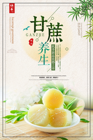 大气古典风养生甘蔗美食海报