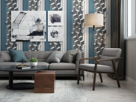 家装壁纸挂画展示空间效果图