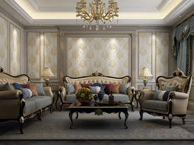 家装壁纸挂画展示空间效果图