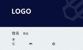 名片深蓝色房地产商务