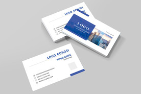 蓝色商务简约名片