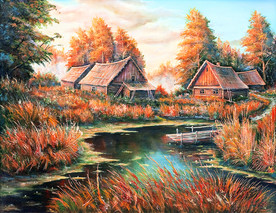 行画风景油画装饰画素材