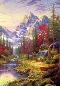 高清油画喷绘素材托马斯风景