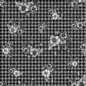 千鸟格女装四边连续传统印花图案