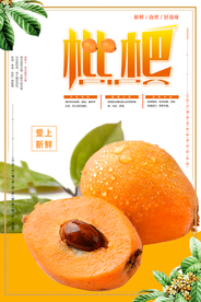新鲜枇杷海报设计