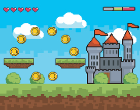 复古像素风游戏场景插画