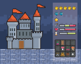 复古像素风游戏场景插画