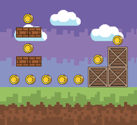 复古像素风游戏场景插画