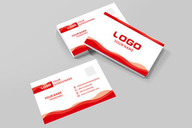 红色简约名片