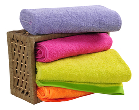 毛巾堆叠卷起图片