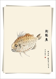 刺鳞鱼 水墨画