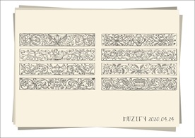 8款入浮雕花边底纹