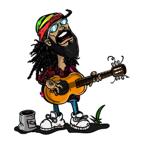 街头歌手创意图片