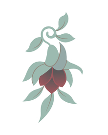 敦煌风格绘画植物花朵