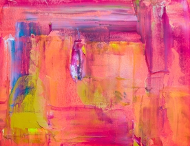 手绘抽象粉色插画背景