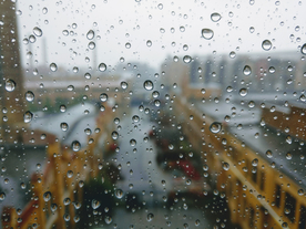 雨中美景水珠积水图片