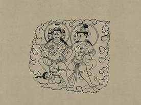 敦煌佛教绘画线稿图