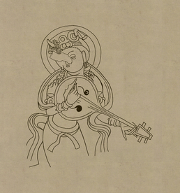 敦煌佛教绘画线稿图