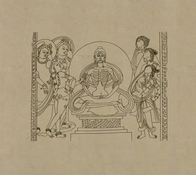 敦煌佛教绘画线稿图