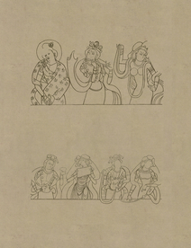 敦煌佛教绘画线稿图