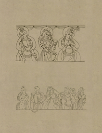 敦煌佛教绘画线稿图