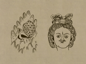 敦煌佛教绘画线稿图