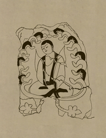 敦煌佛教绘画线稿图