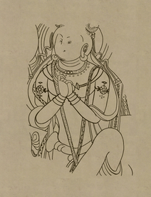 敦煌佛教绘画线稿图