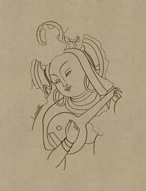 敦煌佛教绘画线稿图