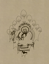 敦煌佛教绘画线稿图