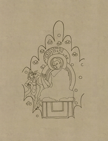 敦煌佛教绘画线稿图