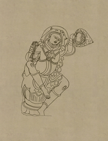 敦煌佛教绘画线稿图