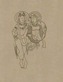 敦煌佛教绘画线稿图