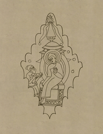 敦煌佛教绘画线稿图