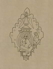 敦煌佛教绘画线稿图