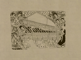 敦煌佛教绘画线稿图