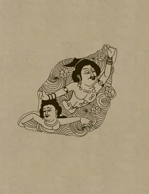 敦煌佛教绘画线稿图